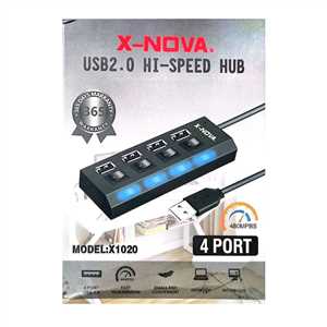 هاب 4 پورت X-NOVA X1020 - USB 2.0