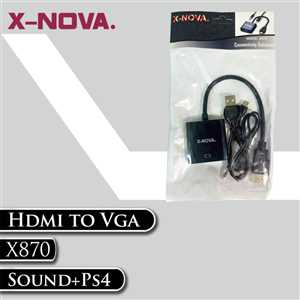 تبدیل HDMI به VGA  با خروجی صدا + کابل پاورNOVA X870