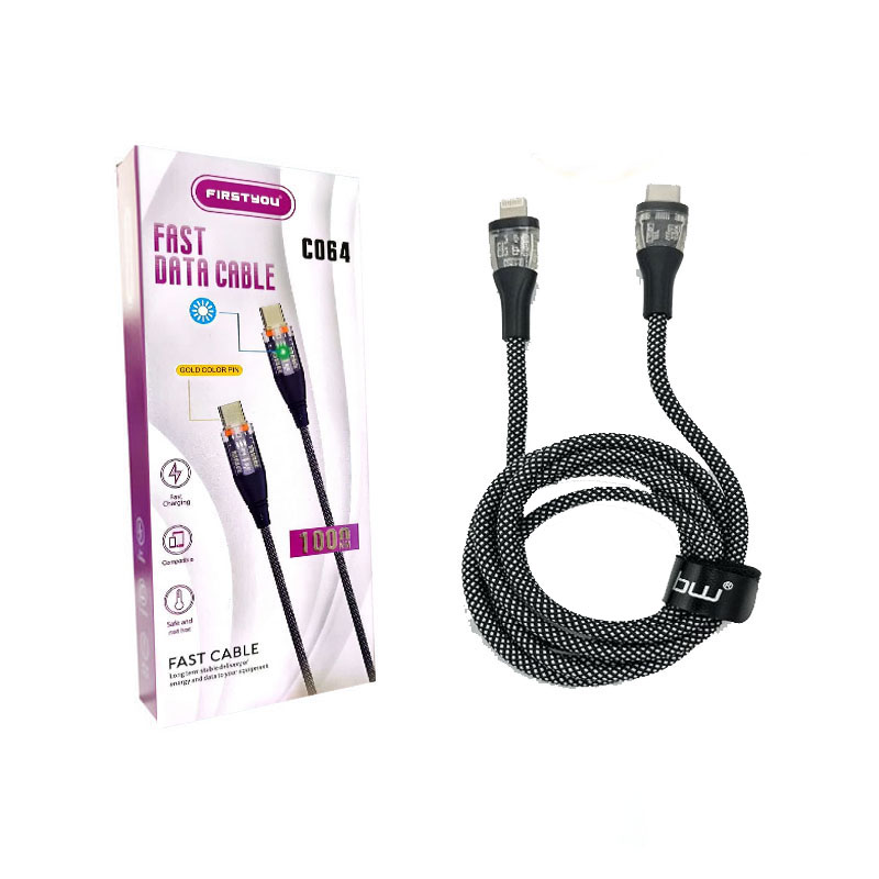کابل شارژ FIRSTYOU C064 Type-C to Lightning 1M