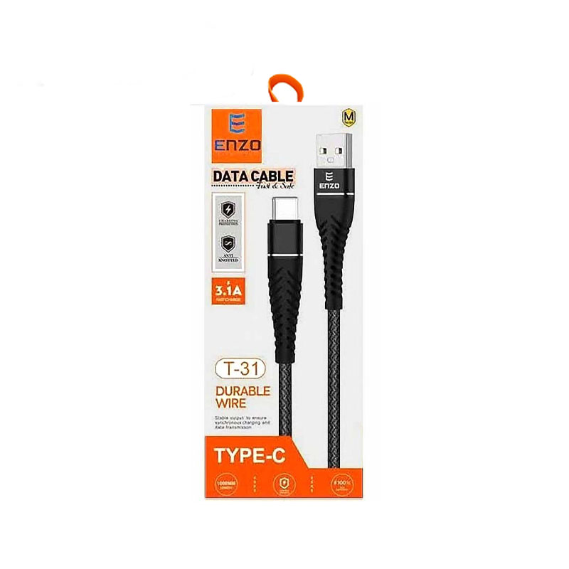 کابل شارژ TYPE C انزو ENZO T-31 1M 3.1A