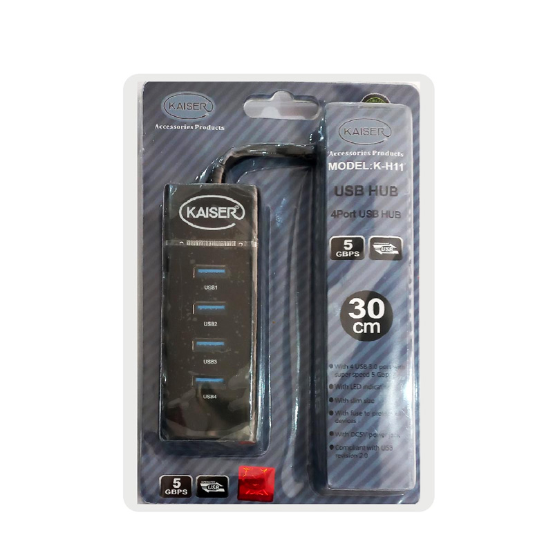 هاب 4 پورت کایزر kaiser K-H11 - USB 3.0
