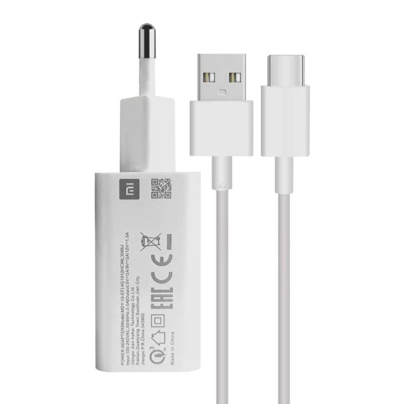 شارژر دیواری فست شیائومی MI 9SE + کابل TYPE C