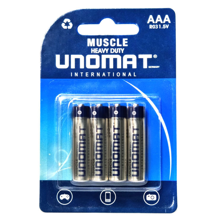 باتری نیم قلم 4 تایی UNOMAT AAA R03 1.5V