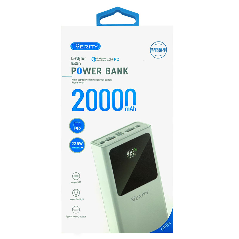 پاوربانک وریتی VERITY V-PH152W-PD ظرفیت 20000