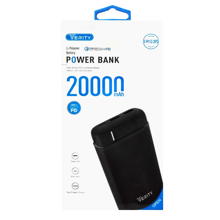 پاوربانک وریتی VERITY V-PH132-20PD ظرفیت 20000