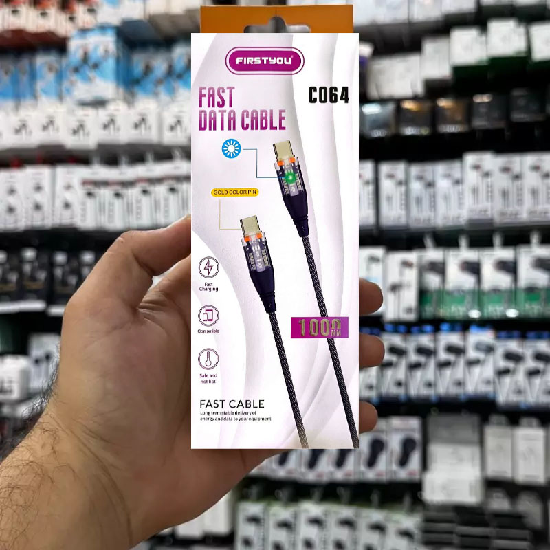 کابل شارژ FIRSTYOU C064 Type-C to Type-C 1M