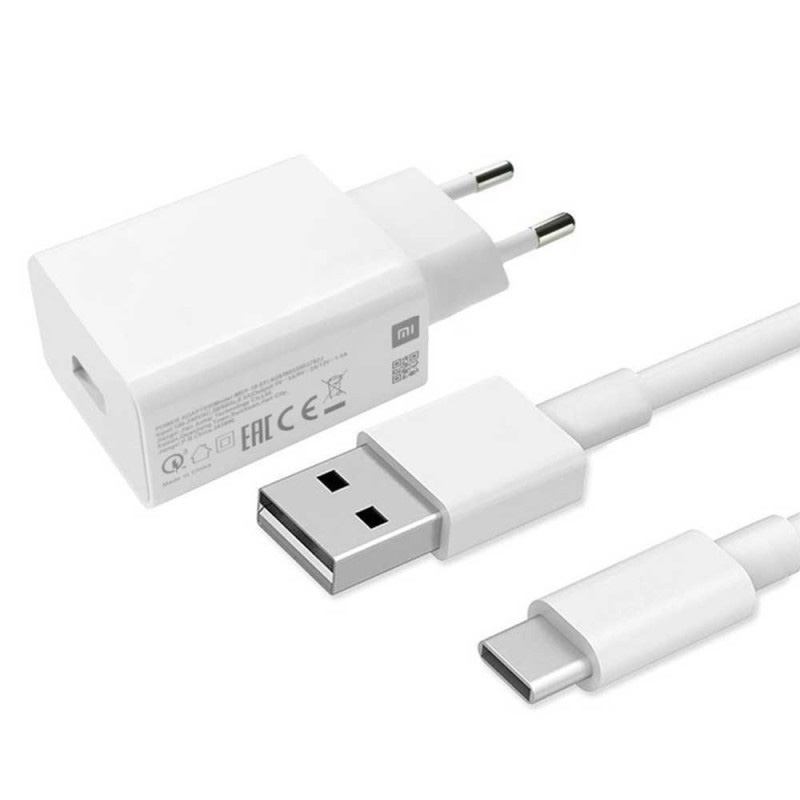 شارژر دیواری فست شیائومی MI 9SE + کابل TYPE C