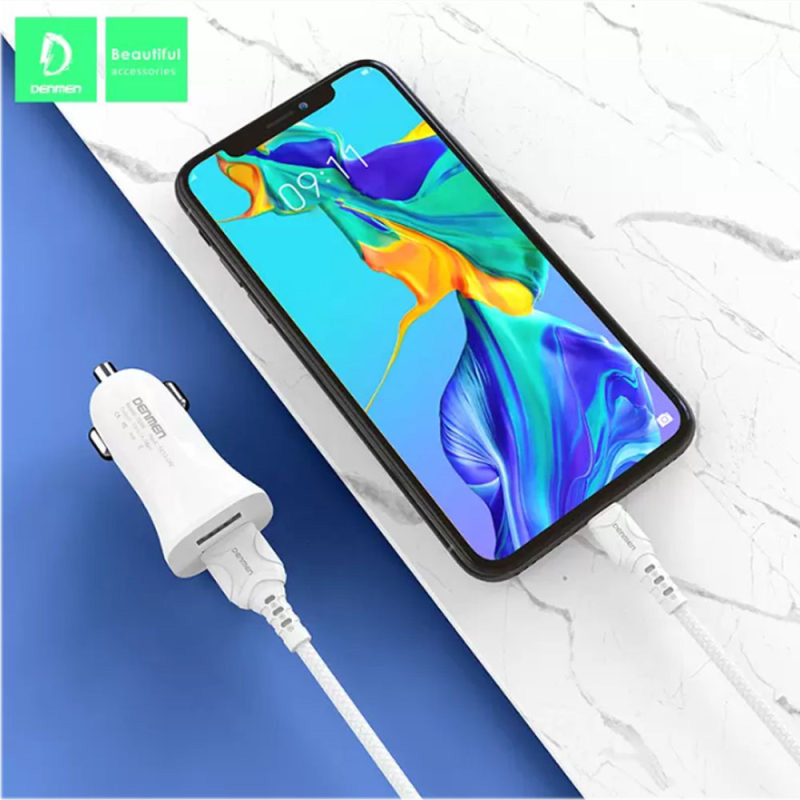 شارژر فندکی فست DENMEN DZ06V +کابل میکرو