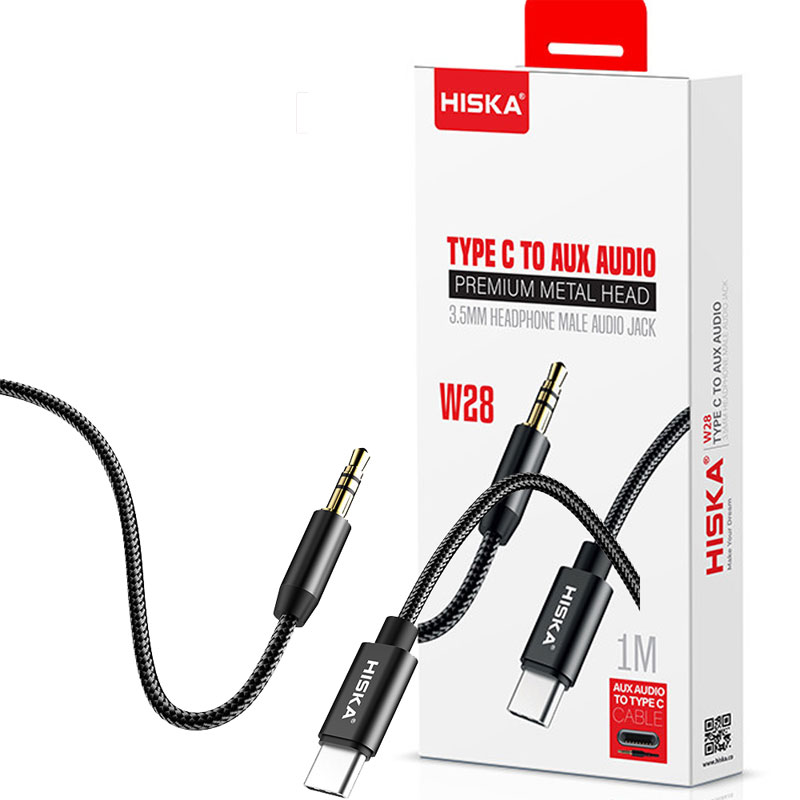 کابل تبدیل TYPE-C به جک 3.5 میلی متری هیسکا (TYPE-C TO 3.5 AUX HISKA W28)