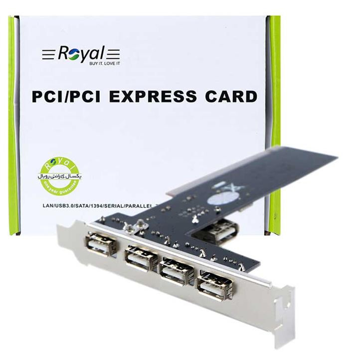  کارت اینترنال Royal RP-201 PCI USB2.0 4Port 