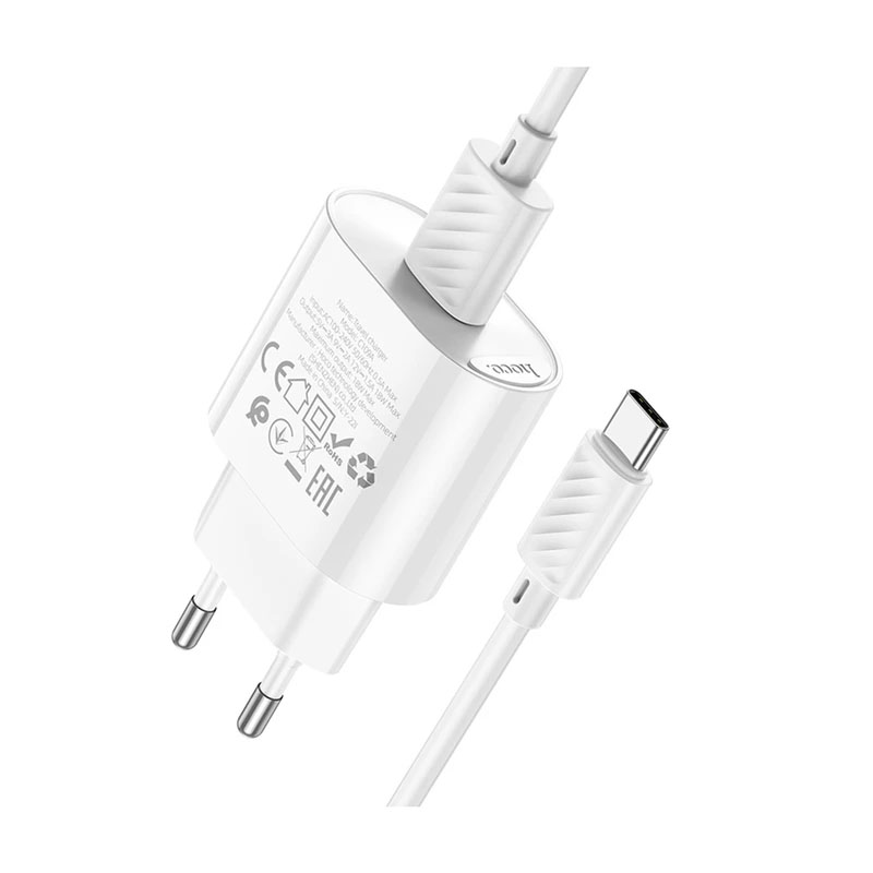 شارژر دیواری هوکو HOCO C10A 18W + کابل TYPE C