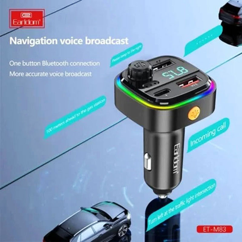 اف ام پلیر FM PLAYER + شارژر فندکی EARLDOM M83 3.1A