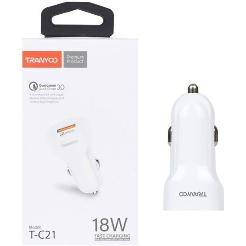 شارژر فندکی ترانیو TRANYOO T-C21 18W + کابل TYPE C