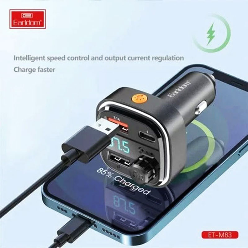اف ام پلیر FM PLAYER + شارژر فندکی EARLDOM M83 3.1A