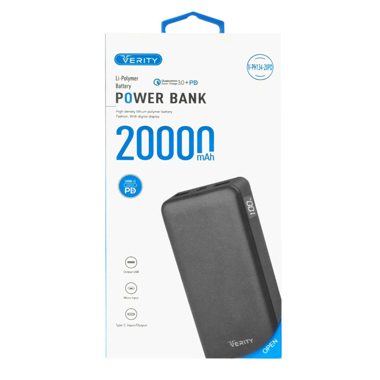 پاوربانک وریتی VERITY V-PH134-20PD ظرفیت 20000