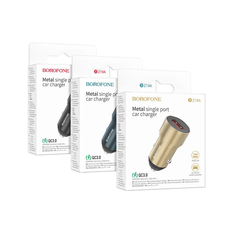 شارژر فندکی BOROFONE Z19 + کابل TYPEC