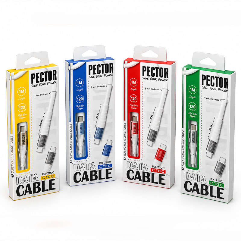 کابل شارژ PECTOR PX-710C Type-C to Type-C 1M 120W