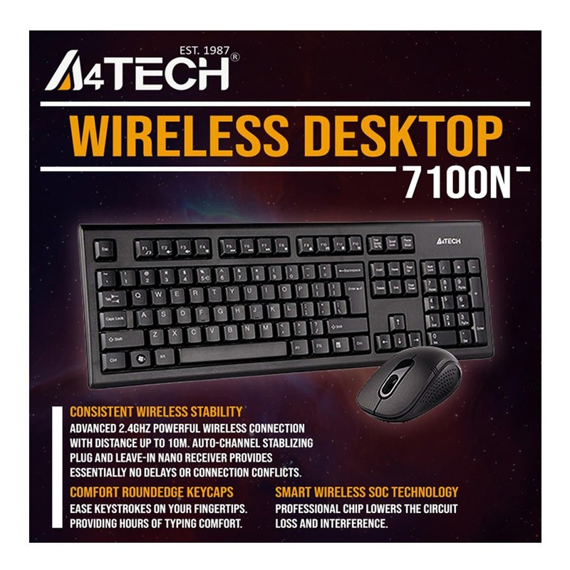 کیبرد و موس بیسیم A4TECH 7100N