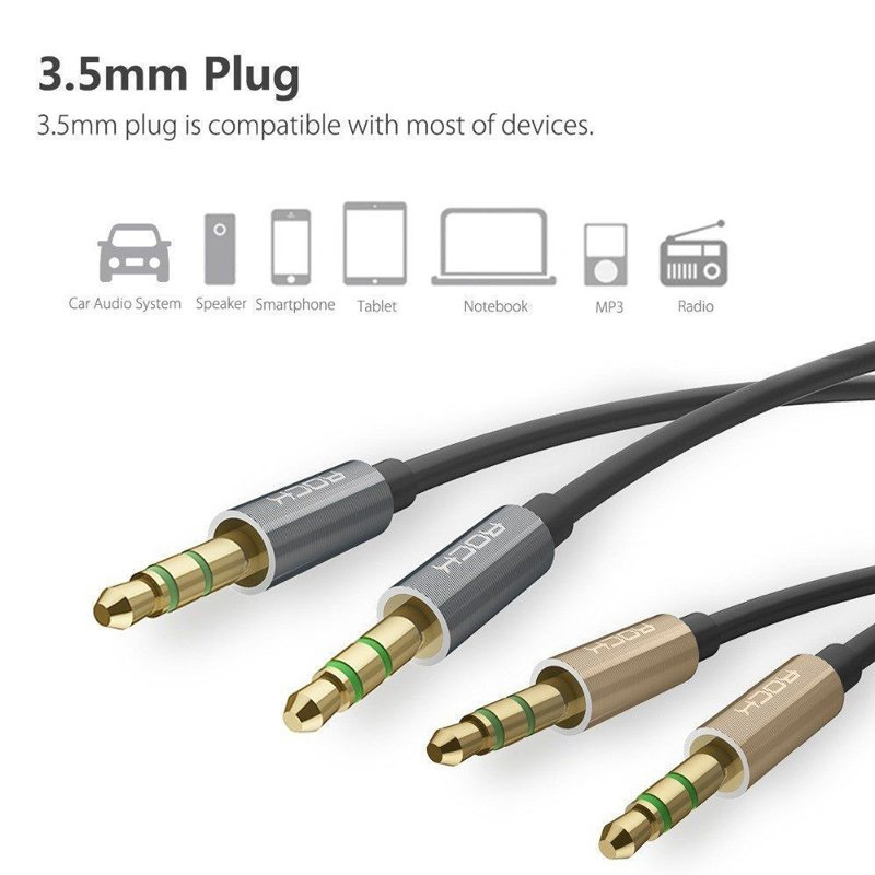 کابل صدا 1 به 1 AUX Rock RAU0524 2M