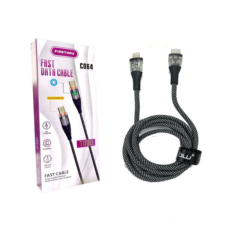 کابل شارژ FIRSTYOU C064 Type-C to Lightning 1M