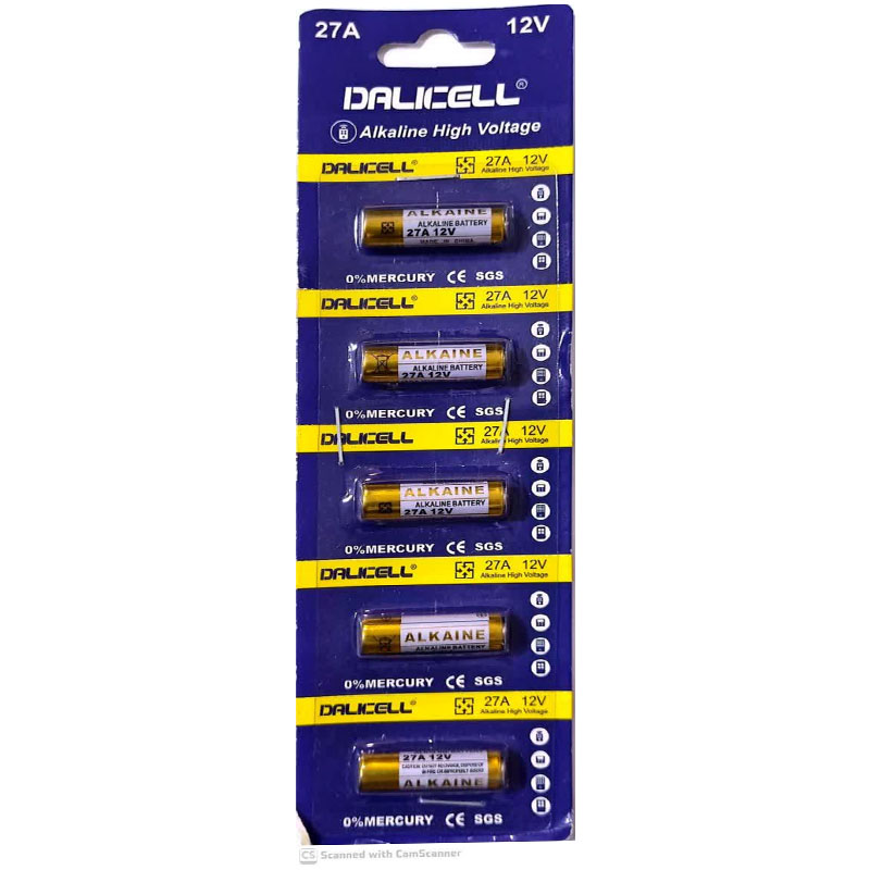باتری DALICELL ALKALINE 27A - پک 5 تایی