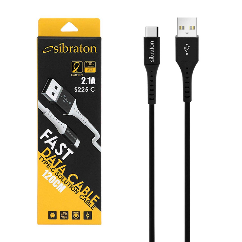 کابل شارژ TYPE C سیبراتون SIBRATON S225C