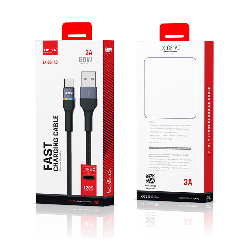 کابل شارژ TYPE C هیسکا HISKA LX-861AC 1.2M