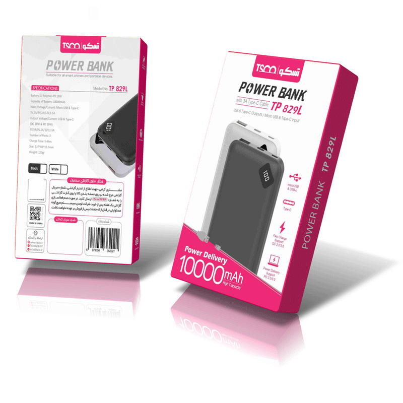پاوربانک تسکو TSCO TP 829L ظرفیت 10000