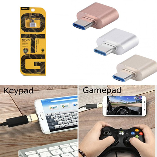 تبدیل او تی جی ریمکس تایپ سی TYPE C USB OTG Remax-پک زرد