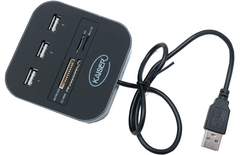 هاب 3 پورت کایزر kaiser KH-14 - USB 2.0 + کارت ریدر