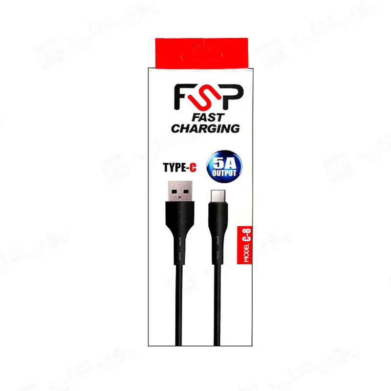 کابل شارژ TYPE C فست FSP C-8 1M - سفید