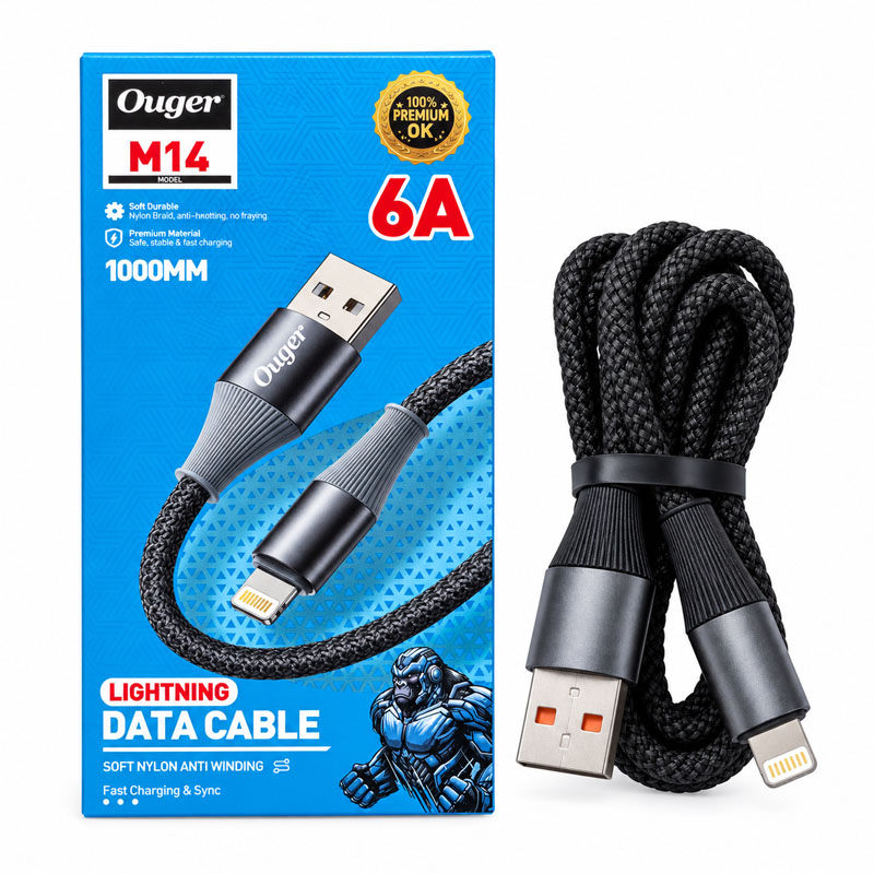 کابل شارژ آیفون OUGER M14 1M 6A