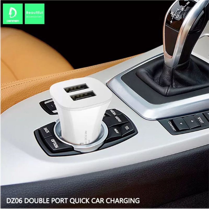 شارژر فندکی فست DENMEN DZ06V +کابل میکرو