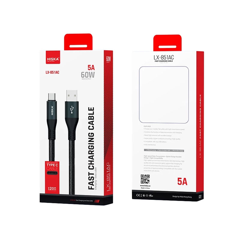 کابل شارژ TYPE C هیسکا HISKA LX-851AC 1.2M