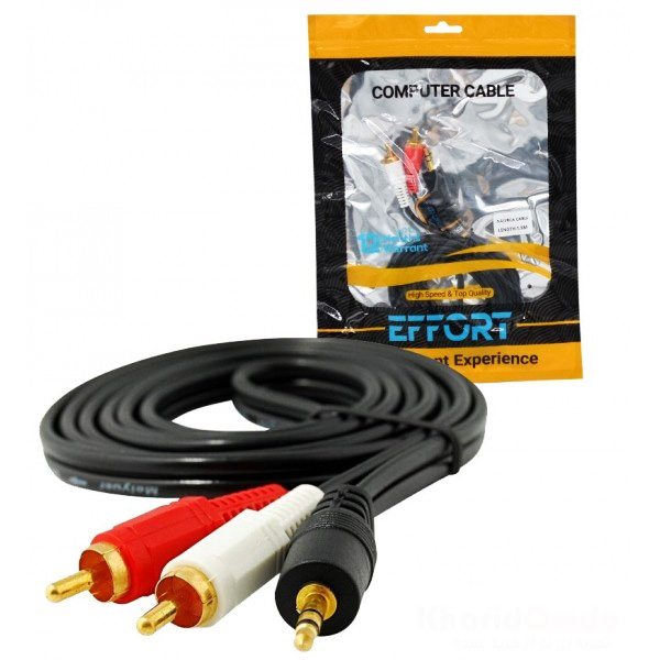 کابل 1 به 2 صدا ایفورت EFFORT AUX TO RCA 1.5M