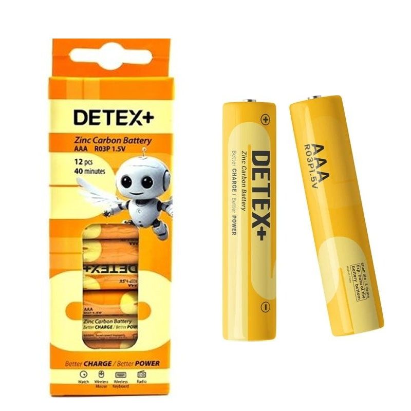 باتری نیم قلم 12 عددی DETEX ZINC CARBON