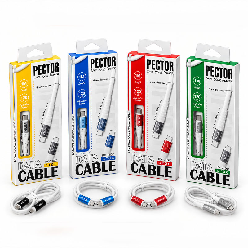 کابل شارژ PECTOR PX-710C Type-C to Type-C 1M 120W