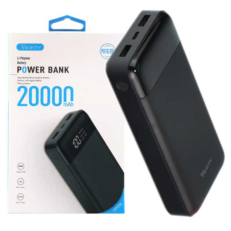 شارژر همراه وریتی VERITY V-PU110-20B ظرفیت 20000