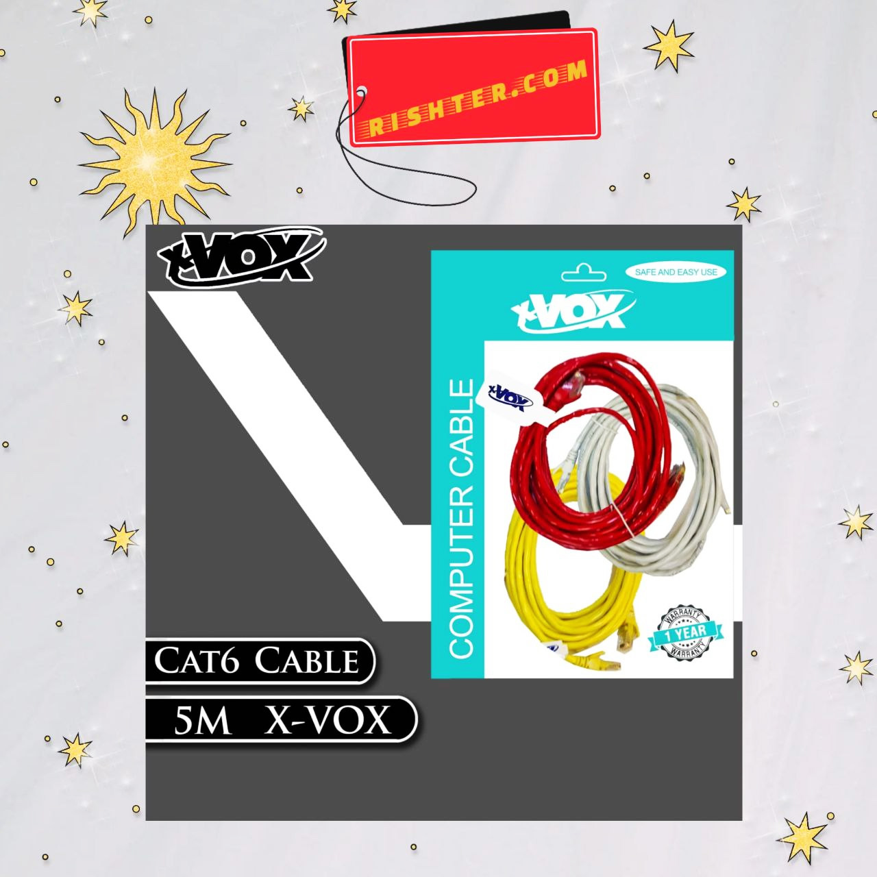 کابل شبکه X-VOX CAT6 5M