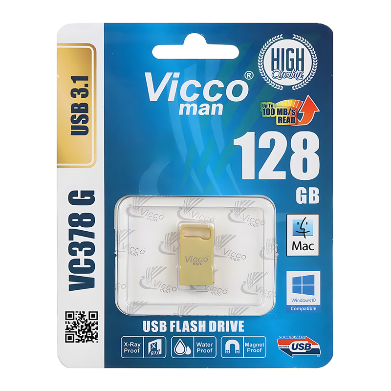 فلش ویکو 128 گیگابایت VICCO VC378G USB 3.1 128G - گلد
