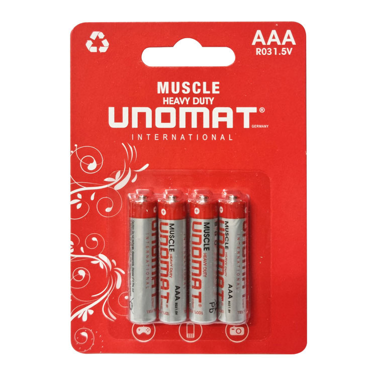 باتری نیم قلم 4 تایی UNOMAT AAA R03 1.5V