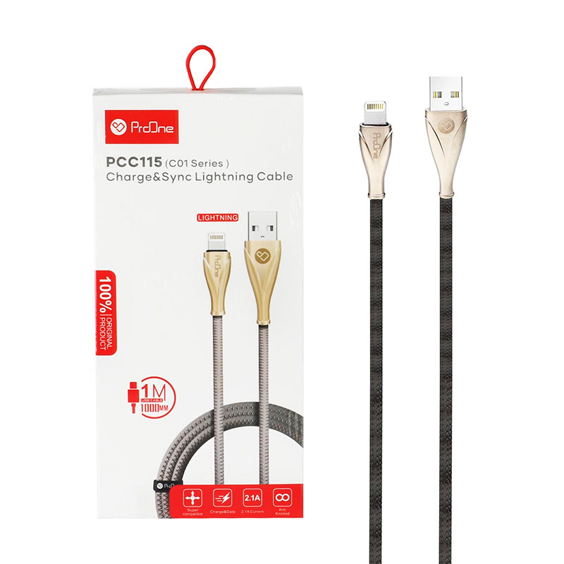 کابل شارژ آیفون پرووان PROONE PCC115 1M 2.1A