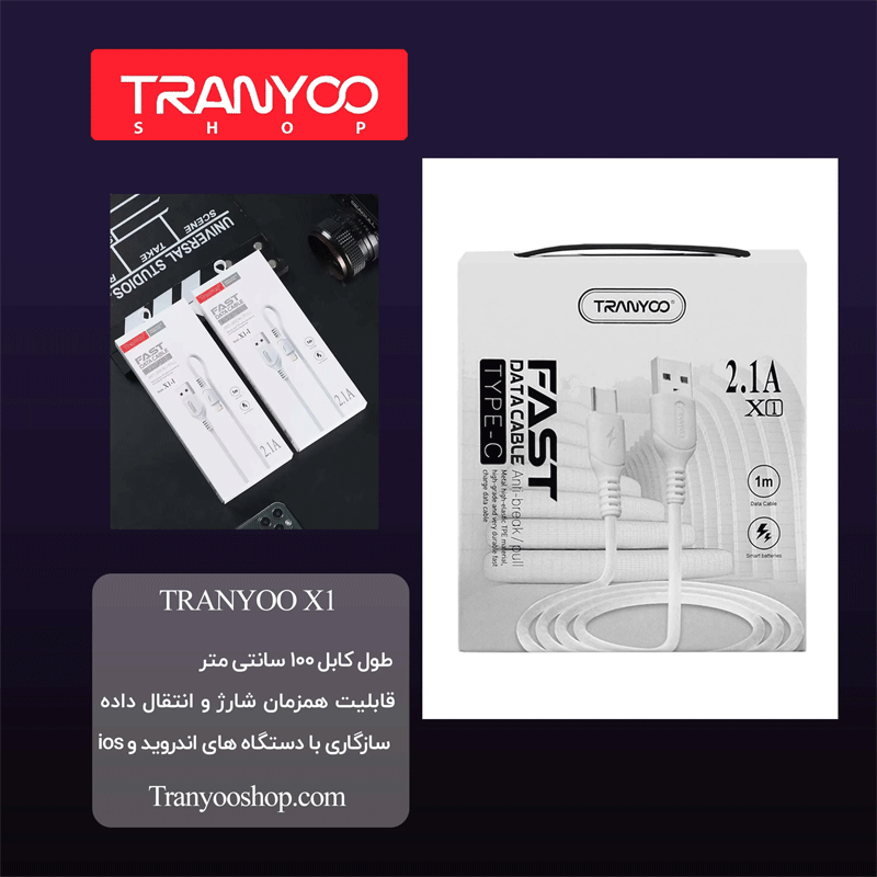 کابل شارژ میکرو ترانیو TRANYOO X1-V 1M