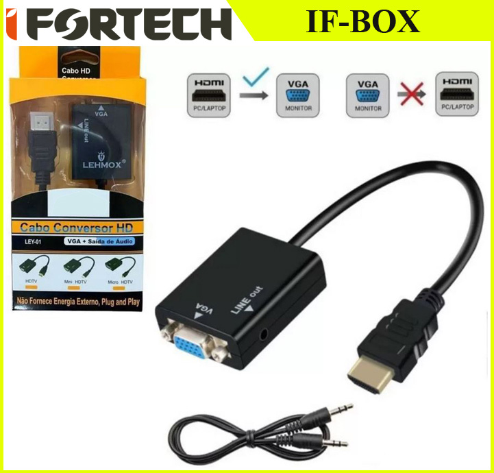 تبدیل HDMI به VGA آی فورتک با خروجی صد1 پک کارتنی
