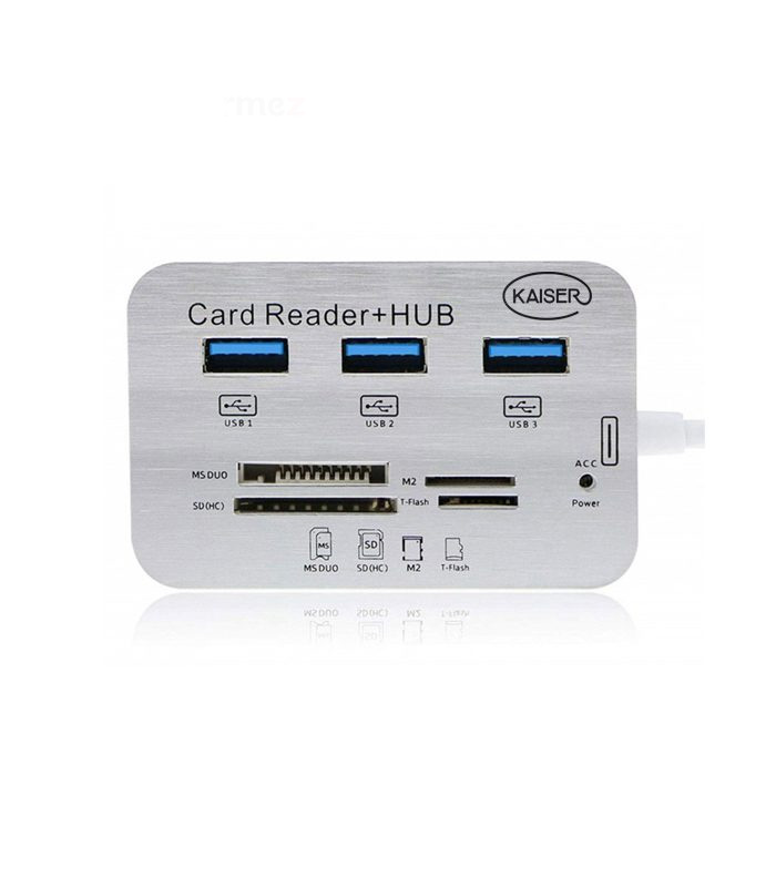 هاب 3 پورت کایزر kaiser KH-16 - USB 3.0 + کارت ریدر