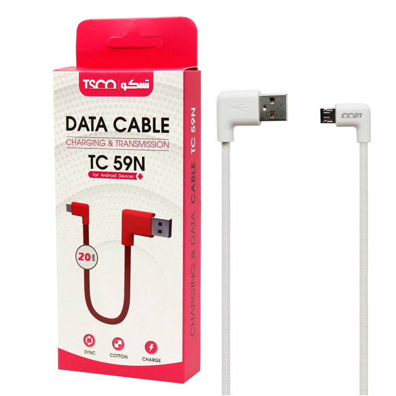 کابل شارژ میکرو تسکو TSCO TC 59N 20cm پاوربانک