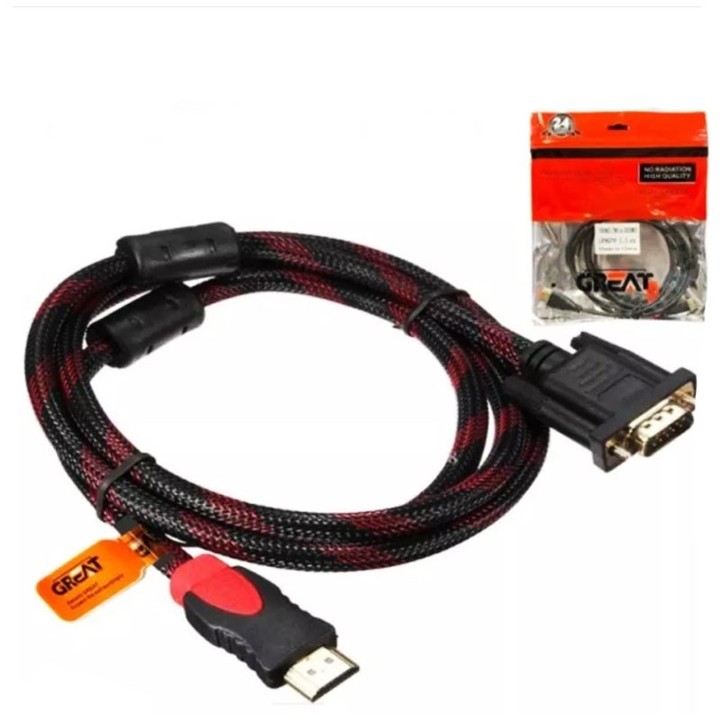 کابل HDMI به VGA گریت HDMI TO VGA GREAT 1.5M