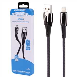 کابل شارژ آیفون کینگ استار KINGSTAR K360I 1.2M 3A
