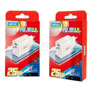 شارژر دیواری فست جیفیوز GFUZ GA-04 25W + کابل TYPE C