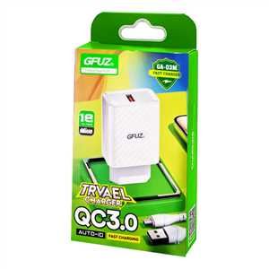 شارژر دیواری فست جیفیوز GFUZ GA-03 18W + کابل میکرو